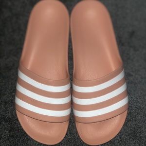 Coral/Peach Adidas Slides